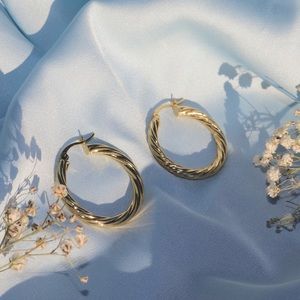 Gold Plated over Sterling Silver - Gold Vermeil Hoops